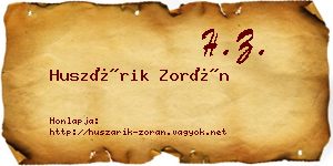 Huszárik Zorán névjegykártya