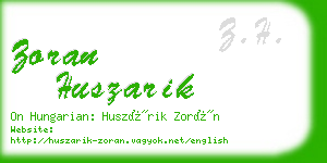 zoran huszarik business card